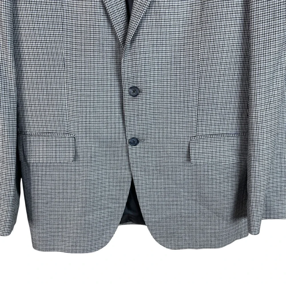 Joseph Abboud 100% Silk Houndstooth Blazer Jacket 42L 2‎ Button Double-Vented